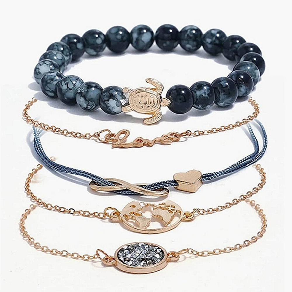 NEW BEADED BRACELET SET - Picture 5 of 6